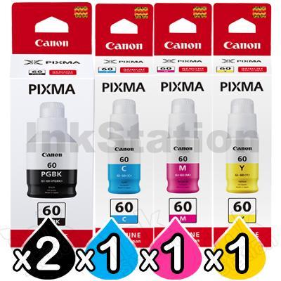 Canon 4 Pack Genuine GI60 Ink Bottle 1BK 1C 1M 1Y Ink Cartridges