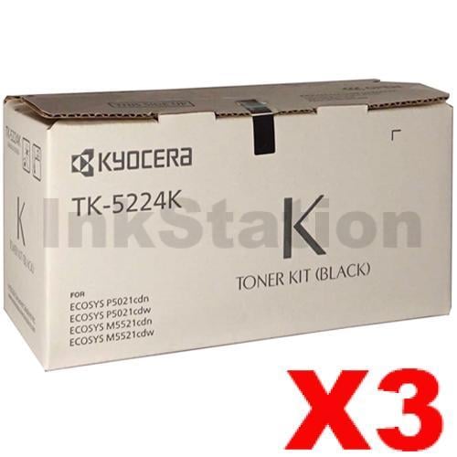 Kyocera 4 Pack Genuine TK 5224 Toner Combo Ecosys M5521 P5021 1BK 1C