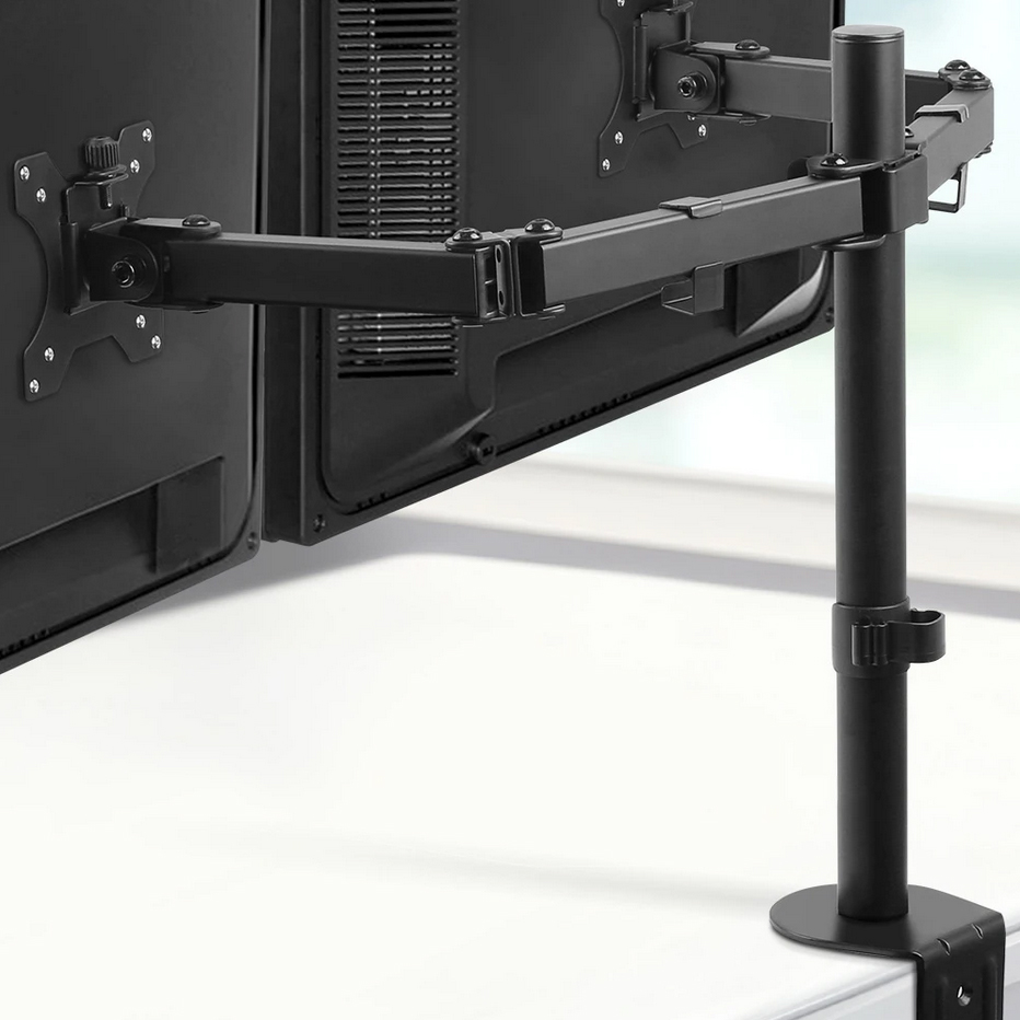 Dual Screen Monitor Desk Mount Bracket Up To 32 Inch LED LCD Monitors