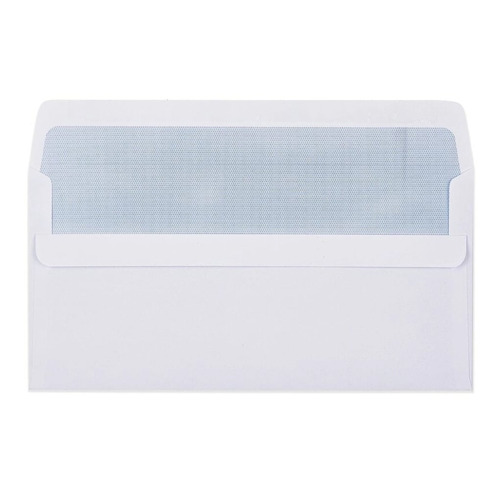 500PCS Self Seal DLX Envelopes Window Face 120 X 235mm Secretive White