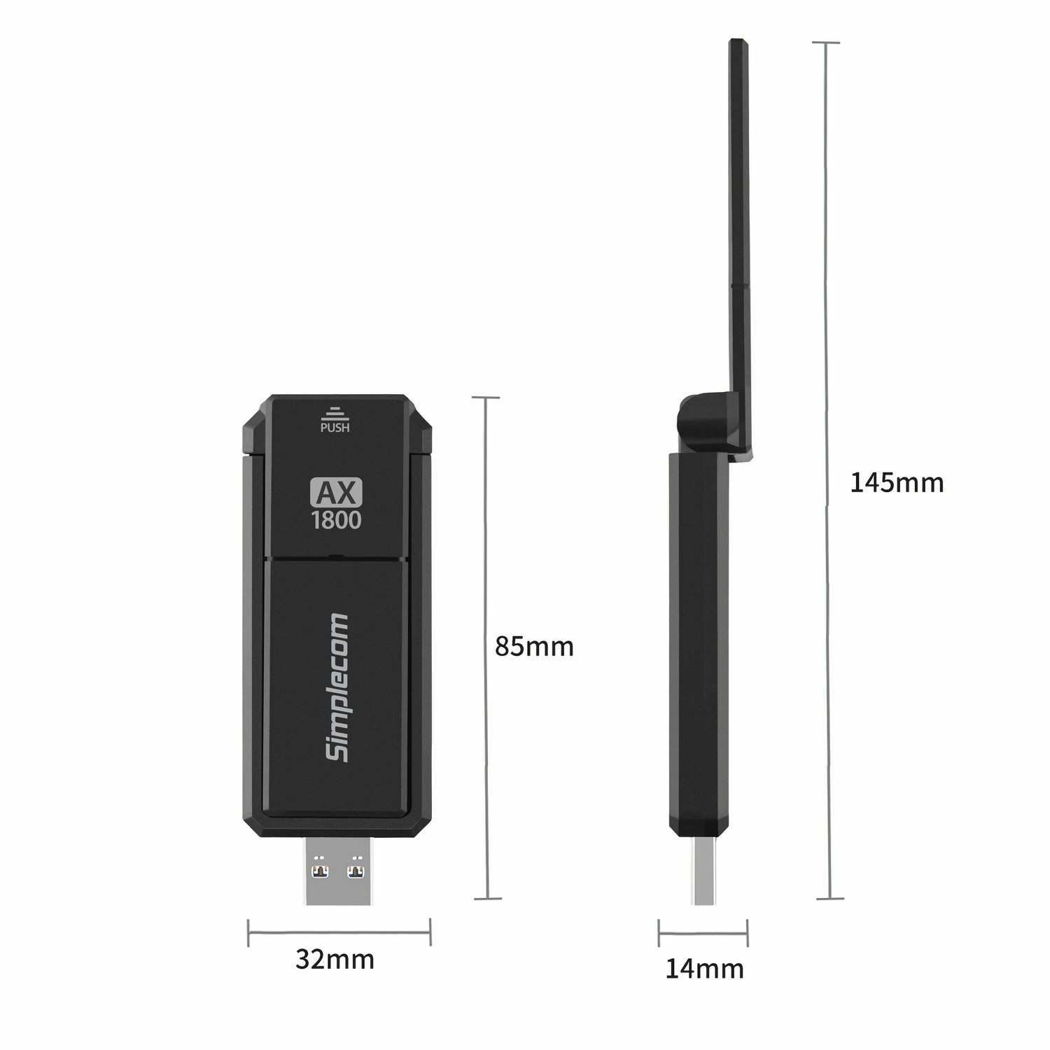 Ax Dual Band Wifi Usb Adapter With Foldable Antenna Simplecom