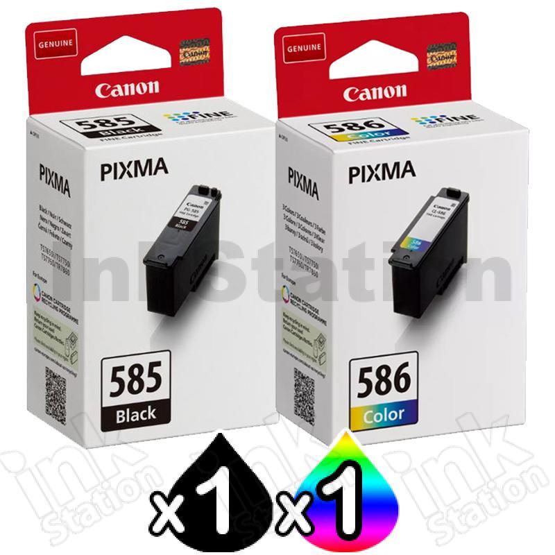 Canon 2 Pack PG 585 CL 586 Genuine Ink Cartridges Combo 1Black