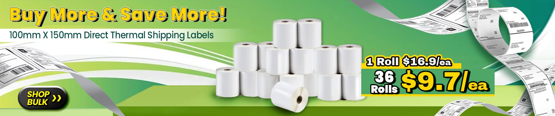 Perforated Direct Thermal Labels White
