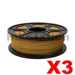 3 x ABS 3D Filament 1.75mm Gold - 1KG
