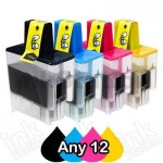 Any 12 Brother LC-47 Compatible Inkjet Combo