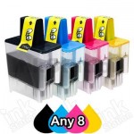 Any 8 Brother LC-47 Compatible Inkjet Combo