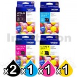 5 Pack Genuine Brother LC-77XL High Yield Ink Combo [2BK+C+M+Y]