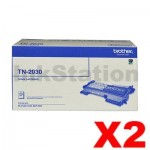 2 x Brother TN-2030 Genuine Toner Cartridge - 1,000 pages