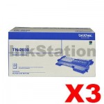 3 x Brother TN-2030 Genuine Toner Cartridge - 1,000 pages