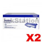 2 x Genuine Brother TN-3310 Toner Cartridge - 3,000 pages
