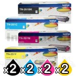 2 sets of 4-Pack Brother TN-251 Genuine Toner Combo [2BK,2C,2M,2Y]