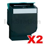 2 x Lexmark (C540H1KG) Compatible C540 / C543 / C544 / C546 / X543 / X544 / X546 Black HY Toner - 2,500 pages