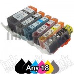 Any 18 Canon PGI-525, CLI-526 Compatible Inkjet (with Chip)