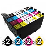8 Pack Epson 29XL (C13T29914010-C13T29944010) Compatible High Yield Ink Cartridges [2BK, 2C, 2M, 2Y]