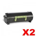 2 x Lexmark 603H (60F3H00) Compatible MX310 / MX410 / MX511 / MX611 Black High Yield Toner Cartridge - 10,000 pages