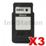 3 x Canon PG-640XL Compatible Black High Yield Ink Cartridge - 400 pages