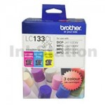 Genuine Brother LC-133CL3PK Colour Pack [C+M+Y] - 600 Pages each