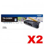 2 x Genuine Brother TN-349BK Black Toner Cartridge - 6,000 pages