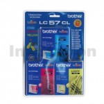 Genuine Brother LC-57CL3PK Colour Pack [C+M+Y] - 400 Pages each