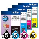 20 Pack Genuine Brother LC-239XL/LC-235XL High Yield Ink Combo [5BK,5C,5M,5Y]
