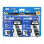 Genuine Brother LC-57BK2PK Black Twin Pack [2BK] - 500 Pages each
