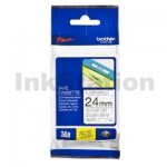 Brother TZe-151 Genuine 24mm Black Text on Clear Tape - 8 meters
