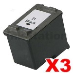 3 x HP 21XL Compatible Black High Yield Inkjet Cartridge C9351CA - 475 Pages