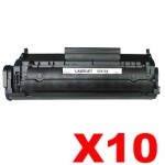 10 x HP Q2612A (12A) Compatible Black Toner Cartridge - 2,000 Pages