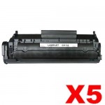 5 x HP Q2612A (12A) Compatible Black Toner Cartridge - 2,000 Pages