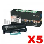 5 x Lexmark (X264H11G) Genuine X264/X363/X364 Toner - 9,000 pages