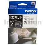 Genuine Brother LC-137XLBK High Yield Black Ink Cartridge - 1,200 Pages