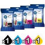 4 Pack Brother LC-3339XL Genuine High Yield Ink Cartridge Combo [1BK, 1C, 1M, 1Y]