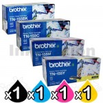 4 Pack Brother TN-155 Genuine Toner Combo[1BK,1C,1M,1Y]  (TN155 is High Capacity Version of TN150)