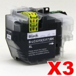 3 x Brother LC-3319XL BK Compatible Black Ink Cartridges - 3,000 pages (High Yield of Brother LC-3317 BK)