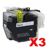 3 x Compatible Brother LC-3329XLBK High Yield Black Ink Cartridge - 3,000 pages