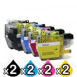 8 Pack Brother LC-3329XL High Yield Compatible Ink Cartridges Combo [2BK, 2C, 2M, 2Y]