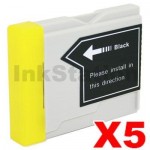 5 x Brother Compatible LC-37BK Black Ink - 350 pages