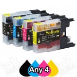 Any 4 Brother LC73/LC77XL Compatible High Yield Ink Cartridge