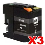3 x Compatible Brother LC-139XLBK Black Ink Cartridge - 2,400 pages
