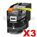 3 x Brother LC-239XLBK High Yield Black Compatible Ink Cartridge - 2,400 pages