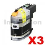 3 x Brother LC-233BK Black Compatible Ink Cartridge - 550 pages