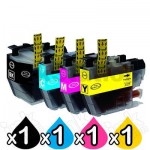 4 Pack Brother LC-3319XL Compatible Ink Cartridges Combo (High Yield of Brother LC-3317) [1BK, 1C, 1M, 1Y]