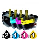 5 Pack Brother LC-3319XL Compatible Ink Cartridges Combo (High Yield of Brother LC-3317) [2BK, 1C, 1M, 1Y]