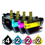 10 Pack Brother LC-3319XL Compatible Ink Cartridges Combo (High Yield of Brother LC-3317) [4BK, 2C, 2M, 2Y]