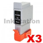 3 x Canon BCI-24 Black Compatible Ink Cartridges