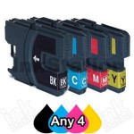 4 x Any Brother LC-67 Compatible Ink Combo