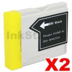 2 x Brother Compatible LC-57BK Black Ink - 500 pages