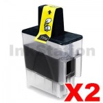2 x Brother Compatible LC-47BK Black Ink Cartridge - 500 pages