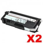 2 x Compatible Brother TN-348BK Black Toner Cartridge - 6,000 pages