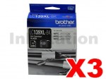 3 x Genuine Brother LC-139XLBK Black Ink Cartridge - 2,400 pages